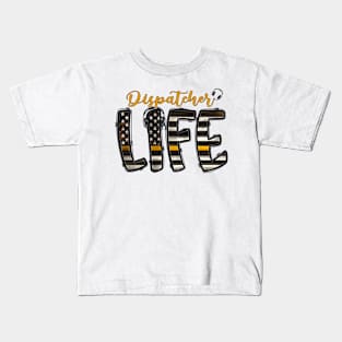 Dispatcher Life Thin Gold Line Flag for 911 Police and Sheriff Dispatch Kids T-Shirt